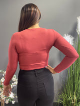 Capella Shirred Cropped Top (Brick) BT2953