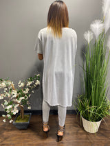 Daisy Short Sleeve Top and Leggings Set (Heather Grey) DT389