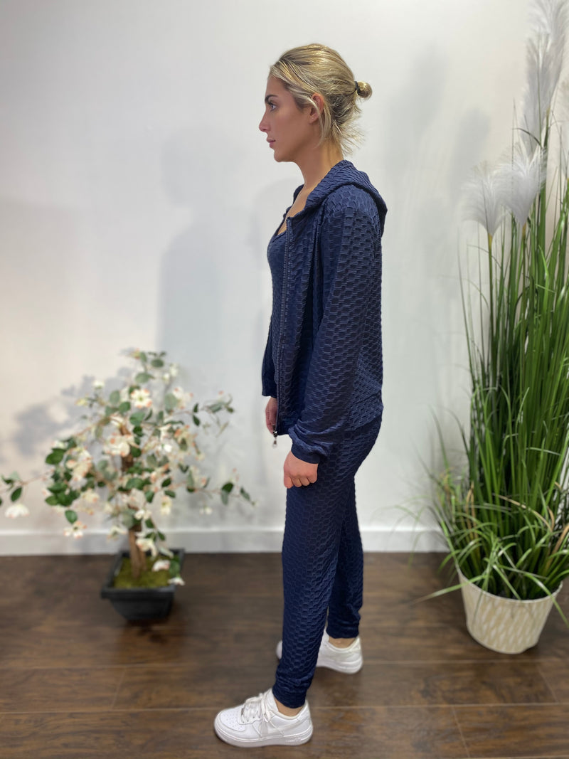 New Mix 3pc Brazilian Hoodie Set (Navy)