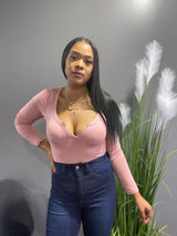 Capella Split Neck Body Suit (Mauve) BT2696