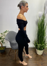 Hera Collection Twist Top Legging Set (Black) 22353