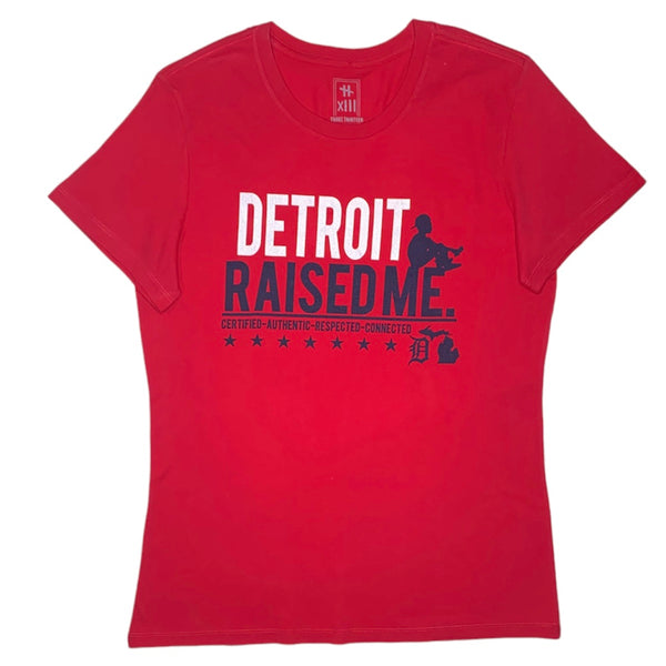 Three Thirteen Detroit Raised Me T-Shirt (Red) - L31313