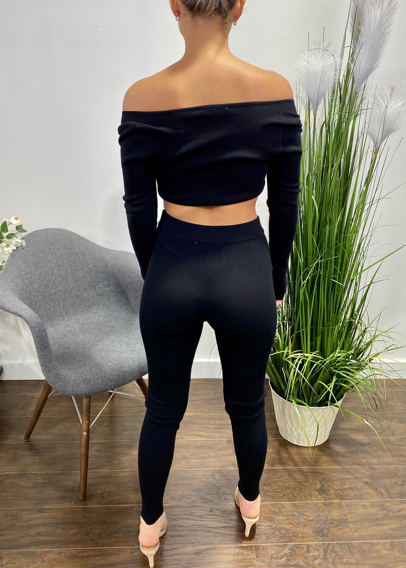 Hera Collection Twist Top Legging Set (Black) 22353