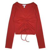 Capella Strap Ruched Front Crop Top (Rust) BT2938